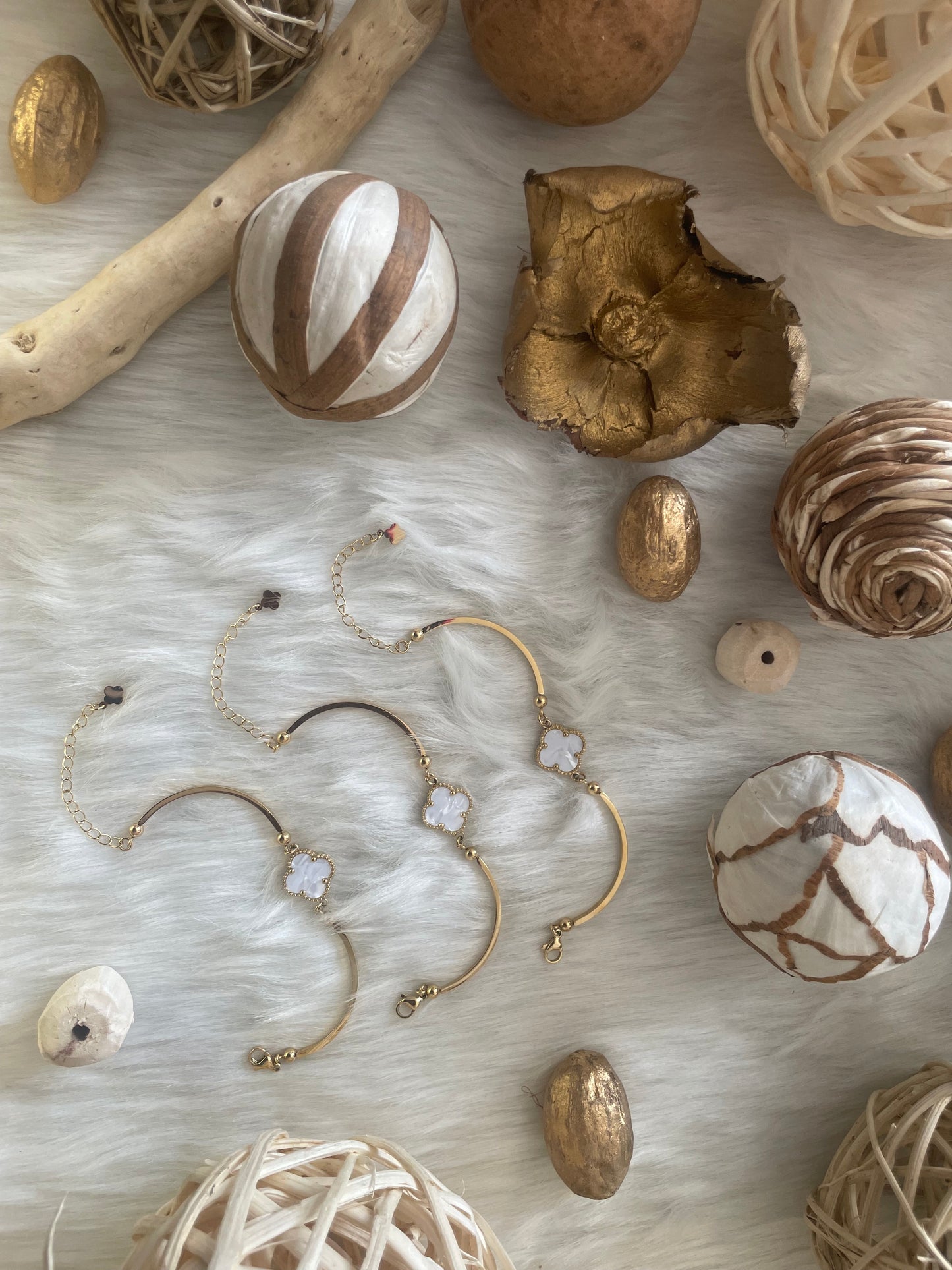 Clover “Selenite” Bracelet