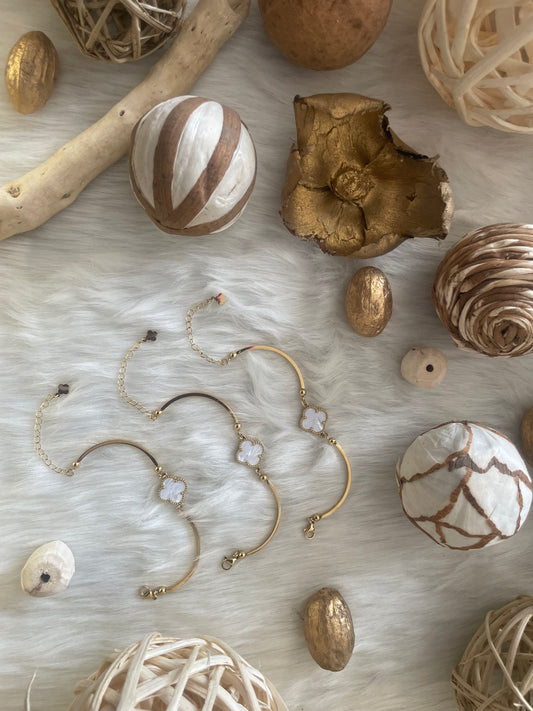 Clover “Selenite” Bracelet